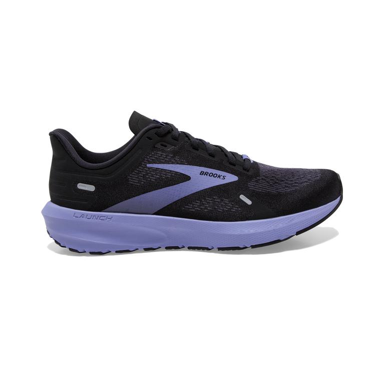 Brooks Launch 9 Lightweight-Cushioned Walking Shoes - Women's - Black/Ebony/grey Charcoal/Purple (74